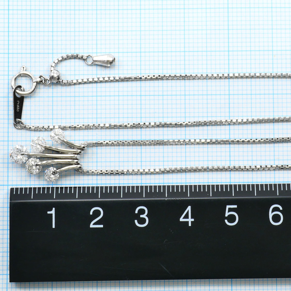 VINTAGE Silver Diamond Necklace - Picture 5 of 7